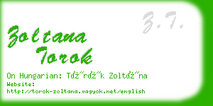 zoltana torok business card